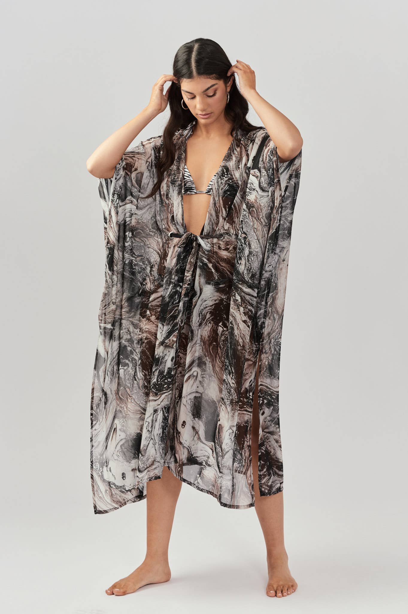 Femme Mousseline À Col Long Femmes Manches 3/4 Front œillets Dentelle Robe Chemise Femme Mousseline À Col Long Femmes Manches 3/4 Front œillets Dentelle Robe Chemise